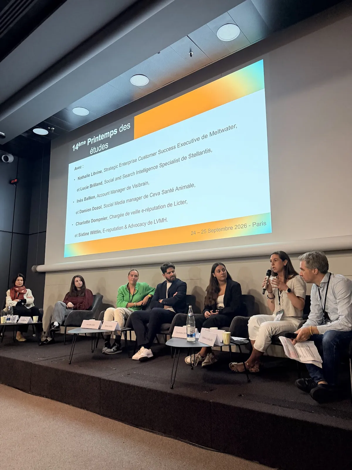 Table ronde du club sur scène au 14e Printemps des Études, avec Meltwater, Stellantis, Visibrain, Ceva Santé Animale, Licter et LVMH